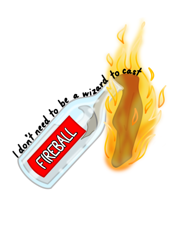 Funny D&D Fireball Vinyl Sticker
