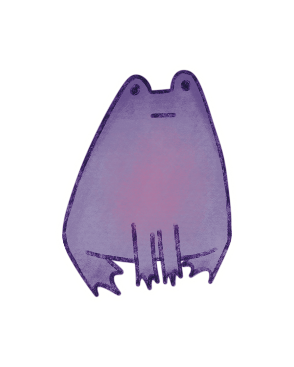 Funny Purple Frog Vinyl Sticker